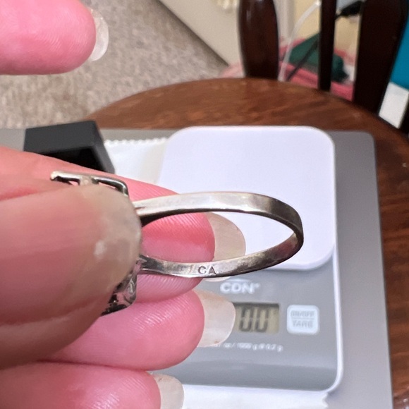 Solid sterling silver omega necklace;Amethyst stone-8.5”ring&pendant 5.2g - Picture 8 of 14